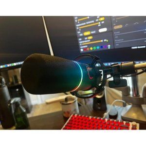 XLR/USB Dynamic Microphone, RGB Podcast Mic with Software for Streaming